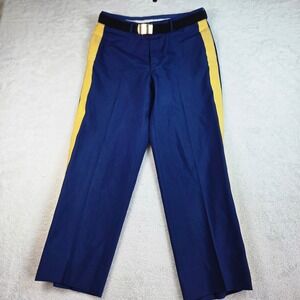 Bremen-Bowdon US Army Dress Blue Trousers Yellow Stripe 34R 55/45 Poly Wool